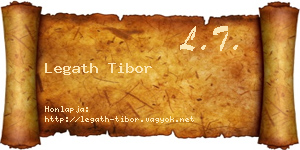 Legath Tibor névjegykártya